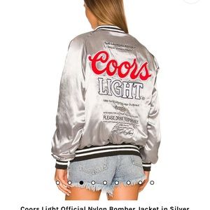 Coors Light Official Nylon Bomber Jacket in Silver